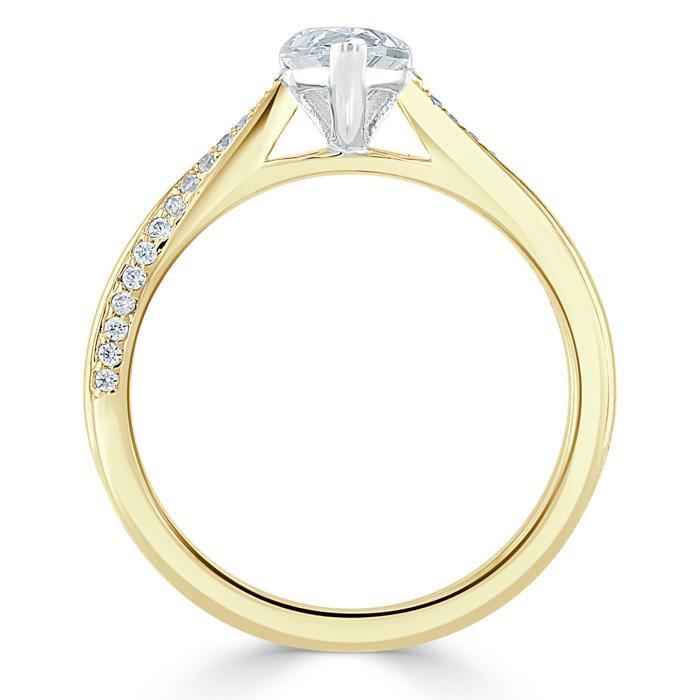 0.75 CT Pear Cut Solitaire Moissanite Engagement Ring