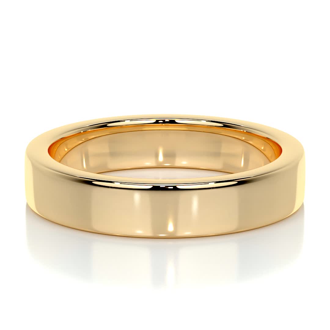 Polished Finish Yellow Gold Classic Men's Band