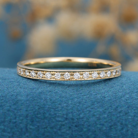 1.68 CT Round Shaped Moissanite Channel Setting Wedding Band