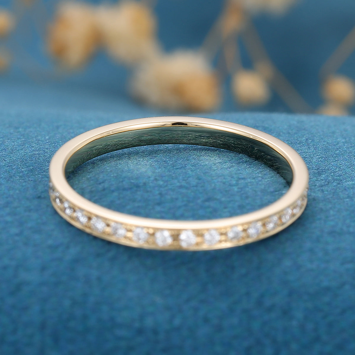1.68 CT Round Shaped Moissanite Channel Setting Wedding Band