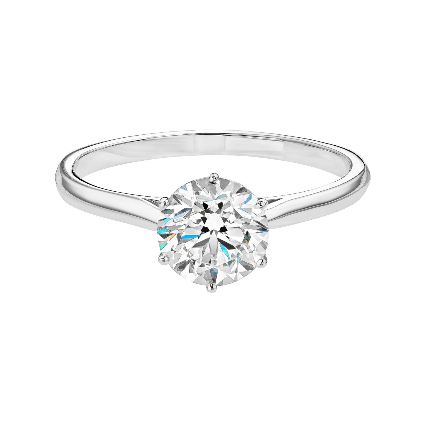 1.0 CT Round Shaped Moissanite Solitaire Engagement Ring