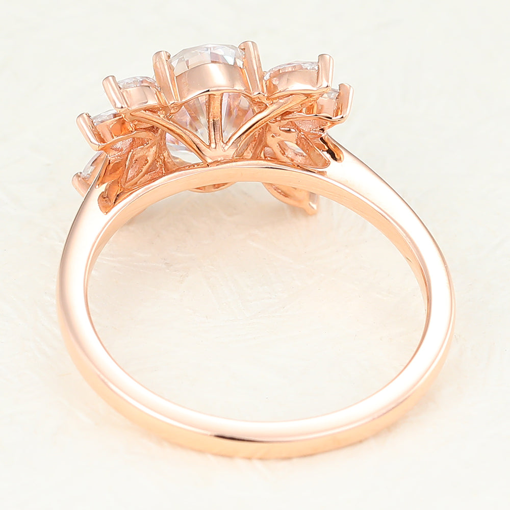 1.33 CT Oval Cluster Lab-Grown Diamond Engagement Ring