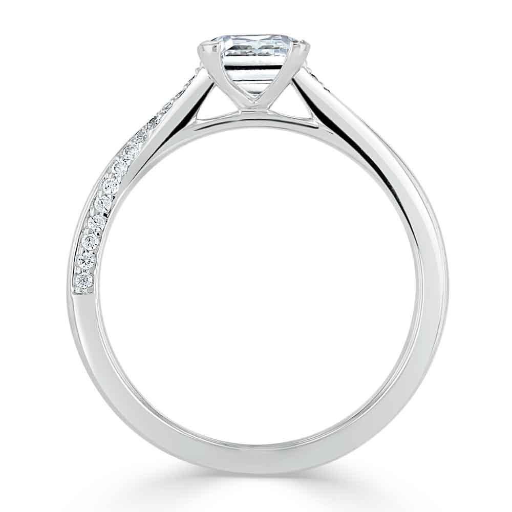 0.75 CT Princess Cut Solitaire Moissanite Engagement Ring