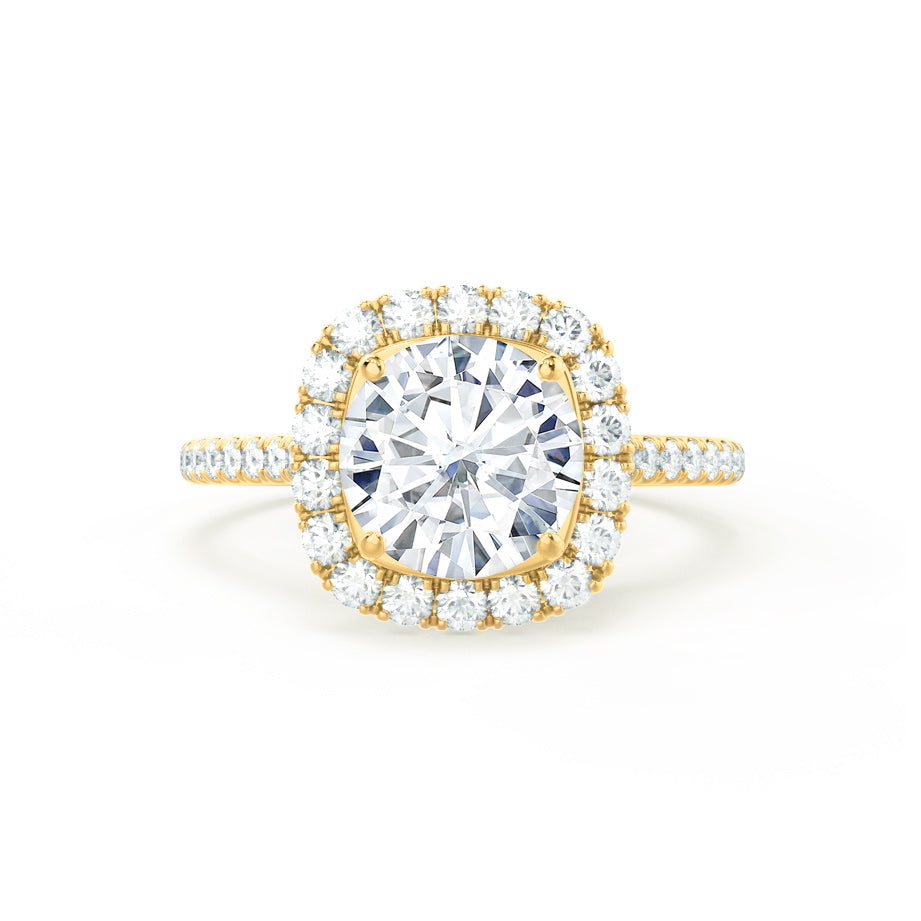 1.0 CT Round Shaped Moissanite Halo Style Engagement Ring