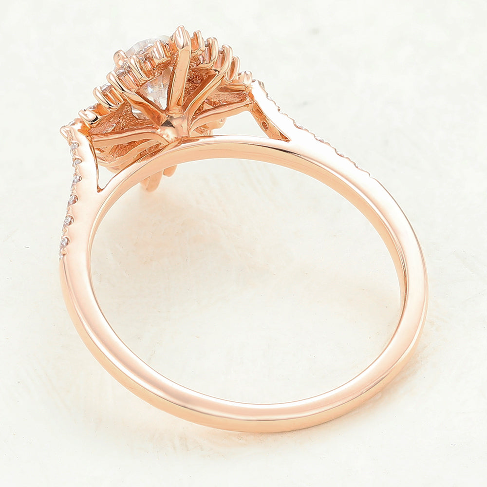 0.43 CT Oval Cluster Lab-Grown Diamond Engagement Ring