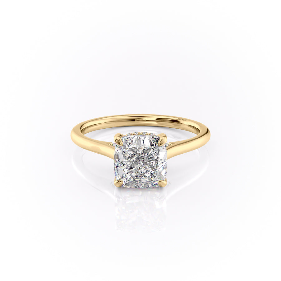 2.15 CT Cushion Cut Solitaire Moissanite Engagement Ring