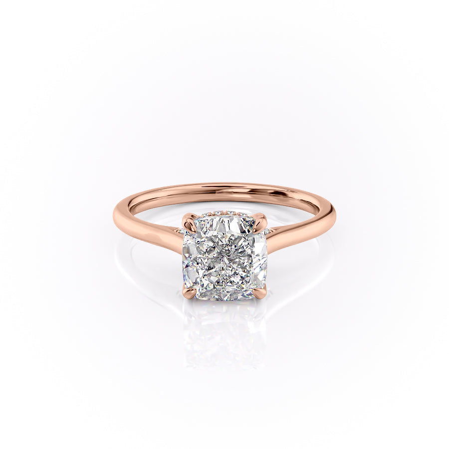2.15 CT Cushion Cut Solitaire Moissanite Engagement Ring