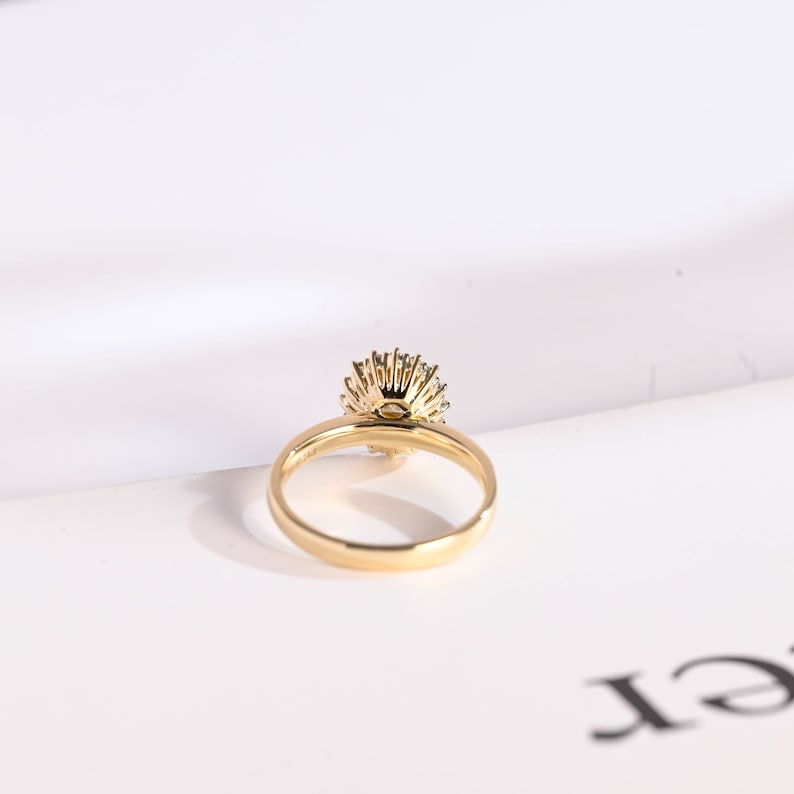 Stunning 1.0 - 2.0 CT Oval Moissanite Engagement Ring with Halo Design 10