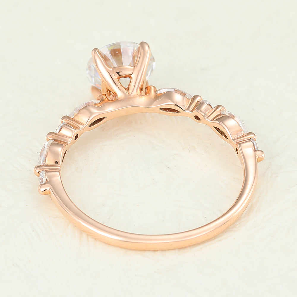 0.88 CT Round Pave Lab-Grown Diamond Engagement Ring