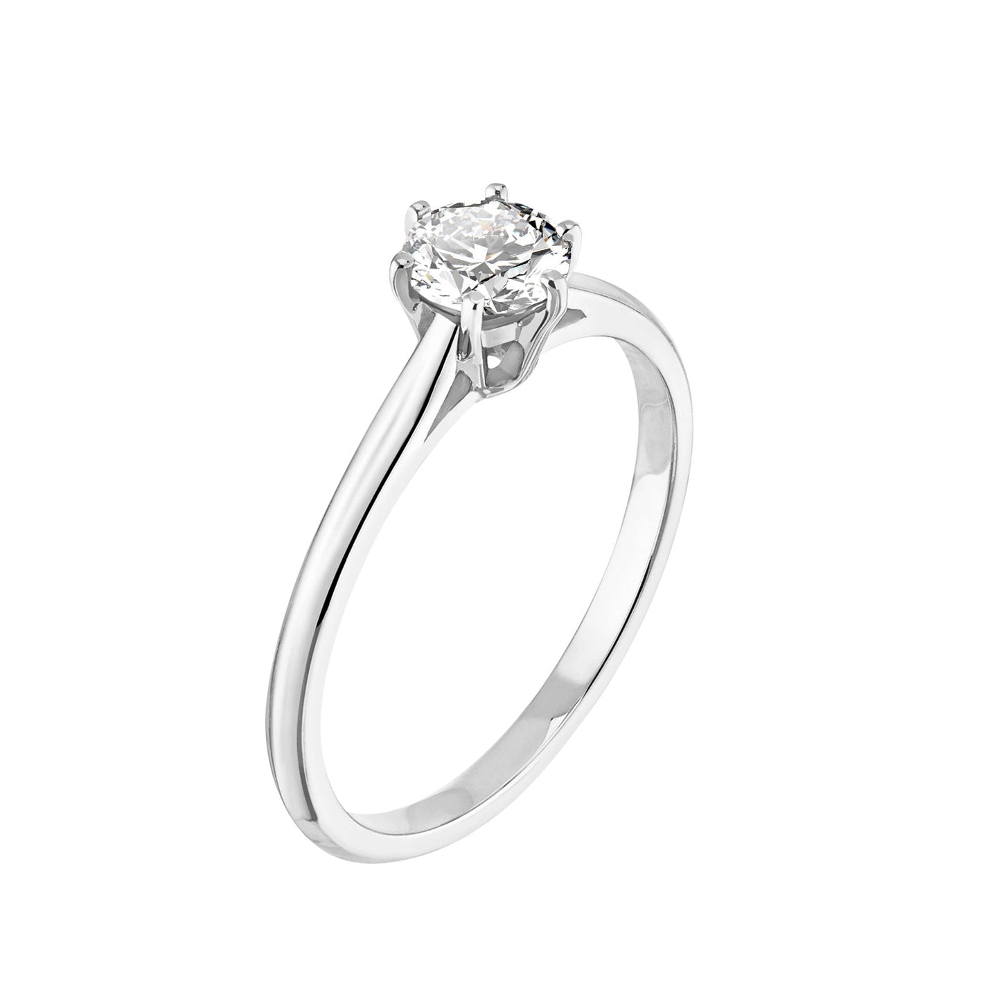 0.50 CT Round Shaped Moissanite Solitaire Engagement Ring