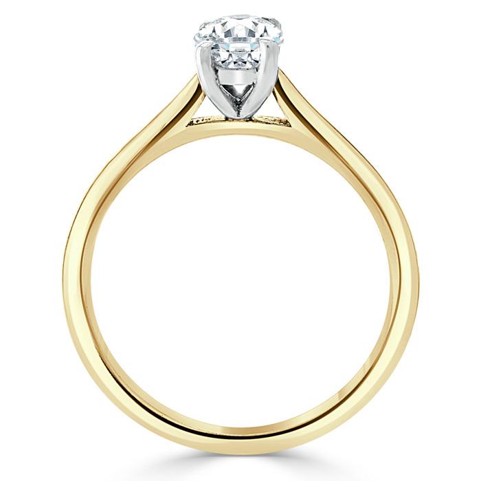 0.75 CT Oval Cut Solitaire Moissanite Engagement Ring