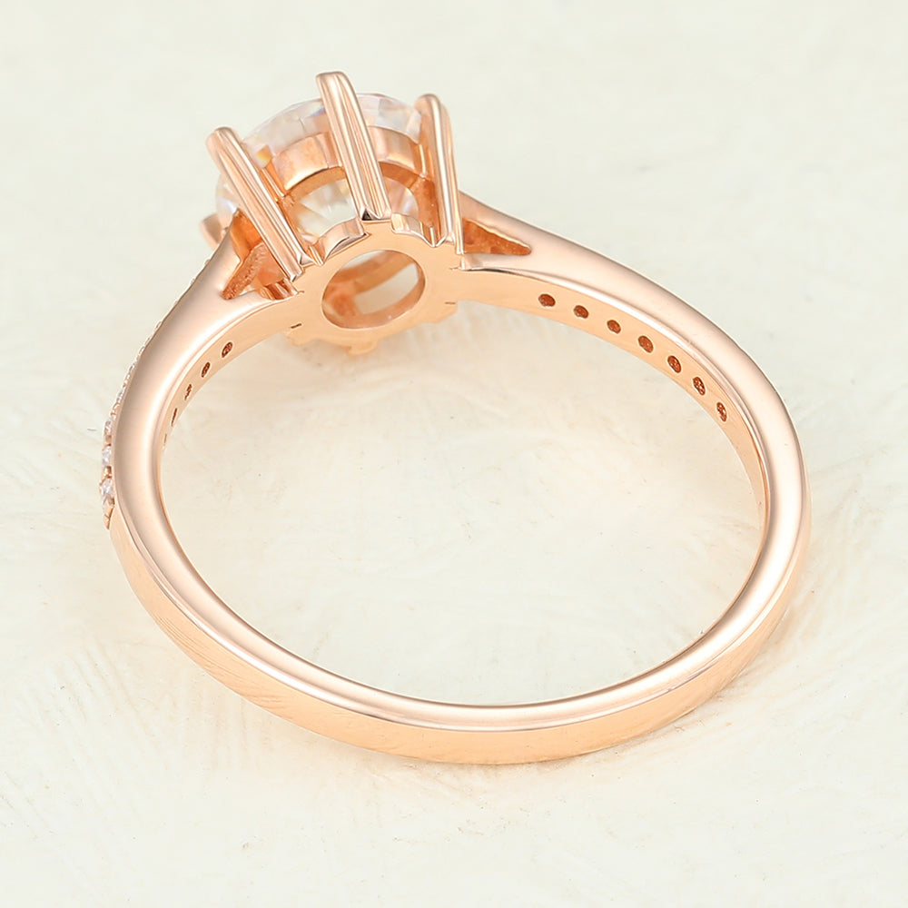 0.68 CT Round Pave Lab-Grown Diamond Engagement Ring