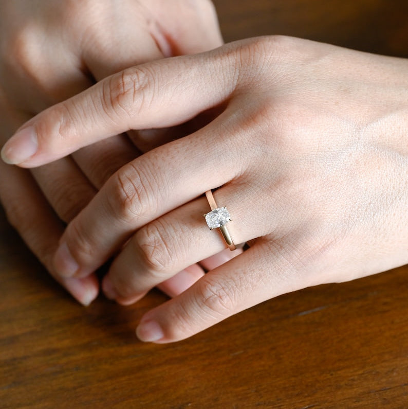 Stunning 1.5 - 2.5 CT Cushion Moissanite Engagement Ring with Hidden Halo Design 3