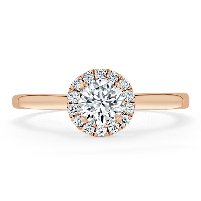 0.75 CT Round Cut Halo Moissanite Engagement Ring