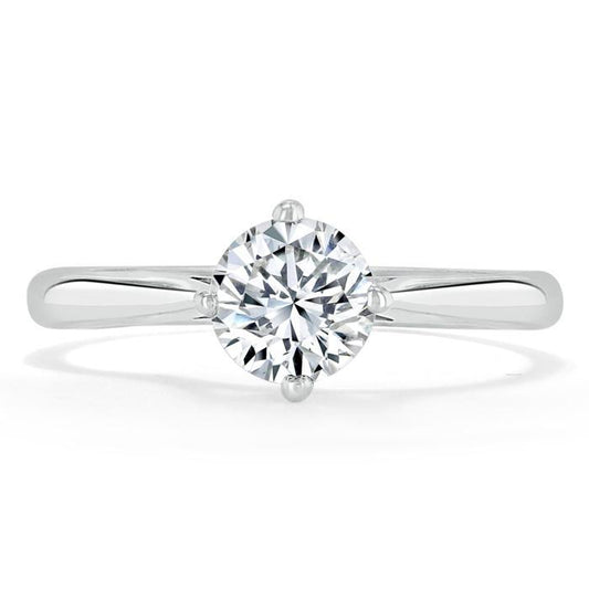 0.75 CT Round Cut Solitaire Moissanite Engagement Ring