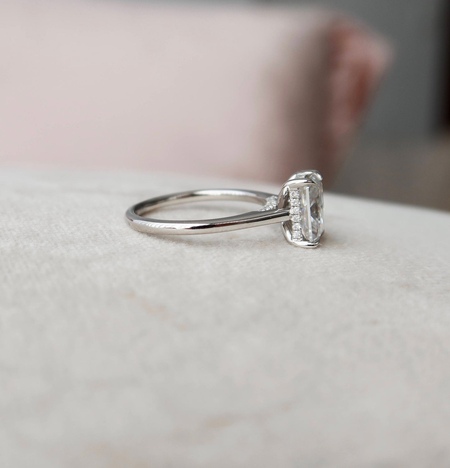 2.0 CT Radiant Cut Solitaire Style Moissanite Engagement Ring