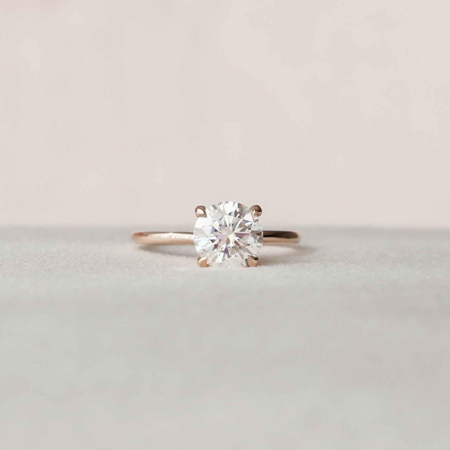 1.5 CT Round Hidden Halo Moissanite Engagement Ring