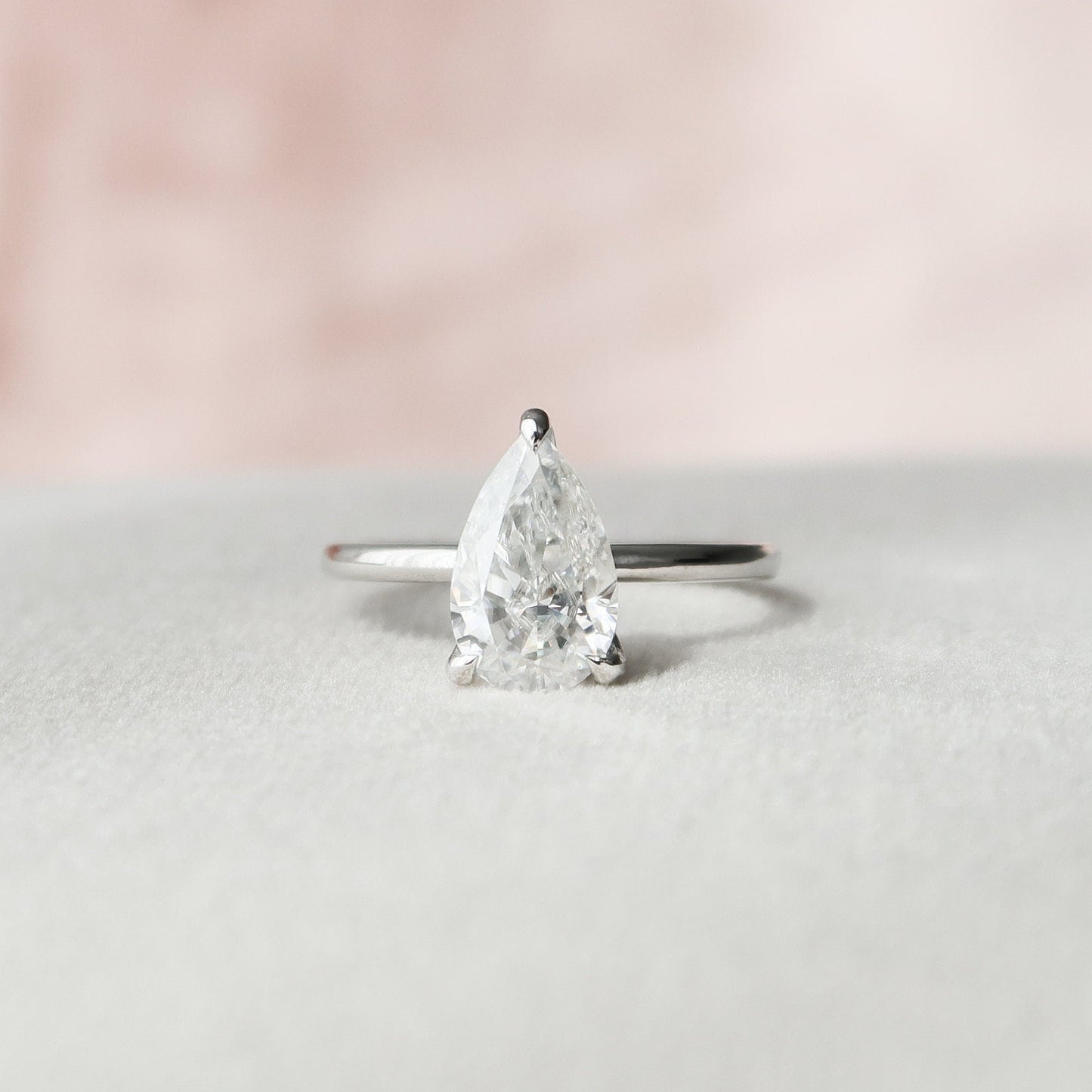 1.50 CT Pear Solitaire Moissanite Engagement Ring