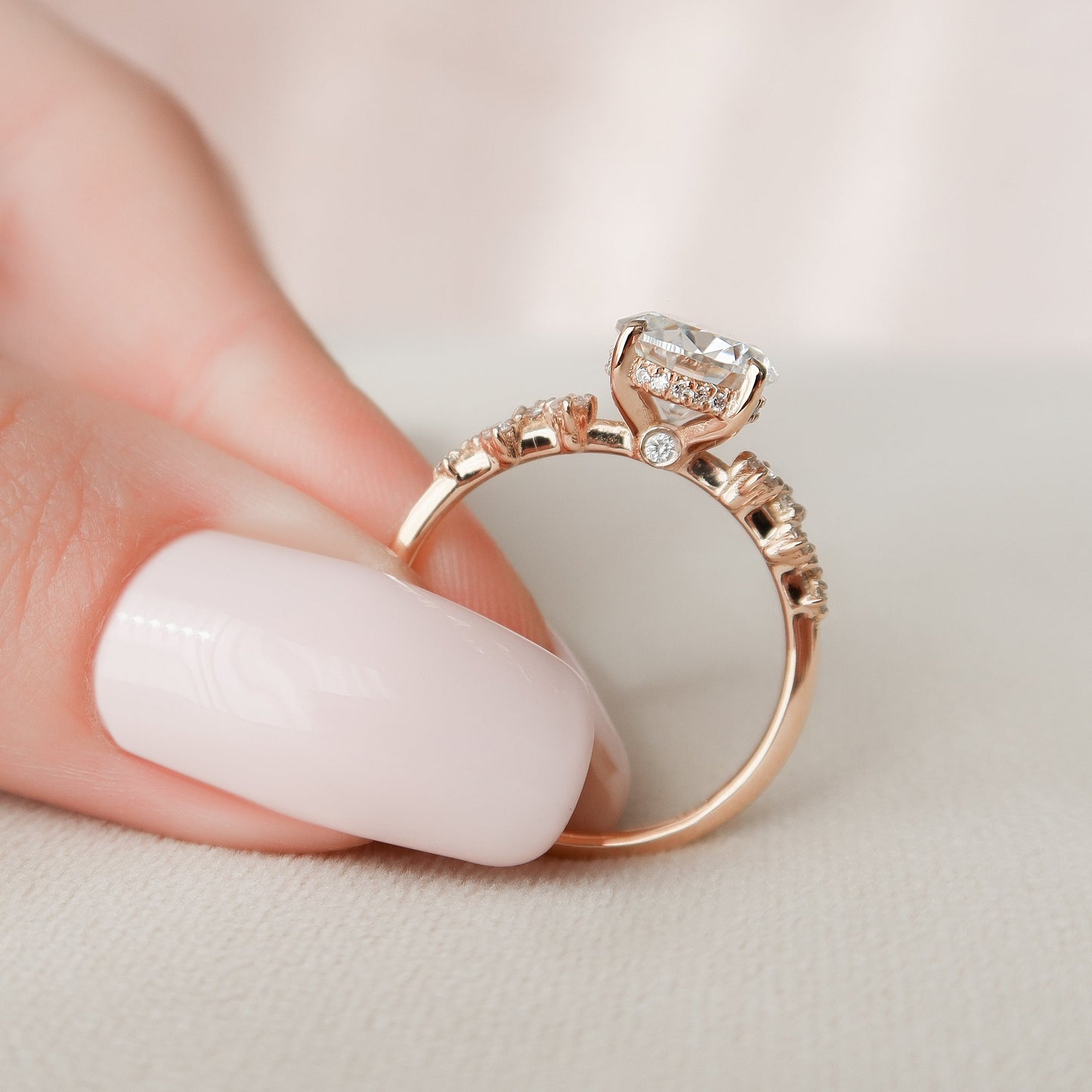 2.0 CT Round Cluster Style Moissanite Engagement Ring