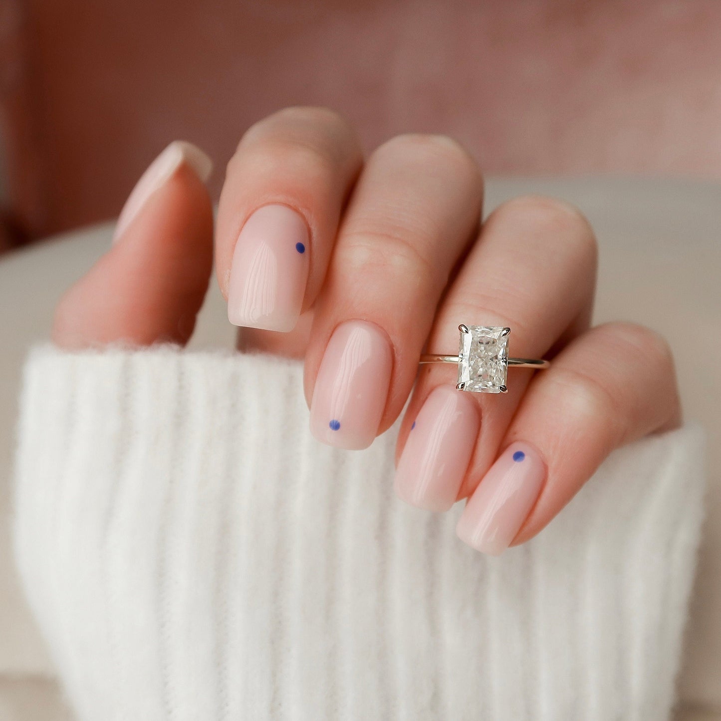 2.0 CT Radiant Solitaire & Hidden Halo Moissanite Engagement Ring