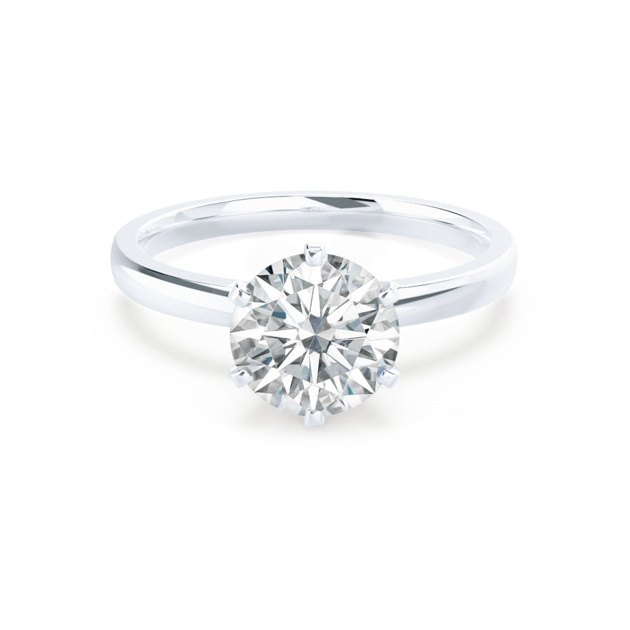 1.50 CT Round Shaped Moissanite Solitaire Style Engagement Ring