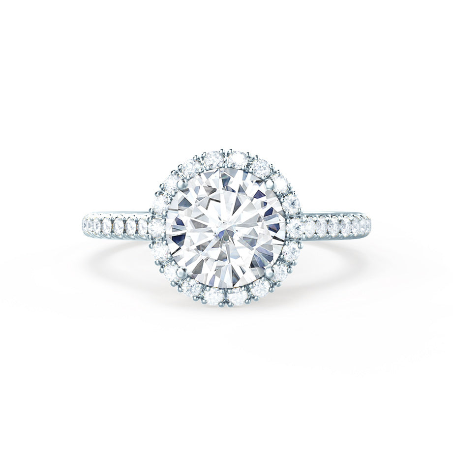 1.0 CT Round Shaped Moissanite Halo Engagement Ring