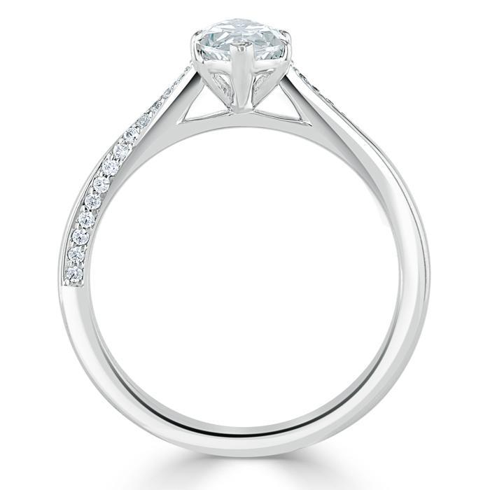 1.0 CT Marquise Cut Solitaire Moissanite Engagement Ring