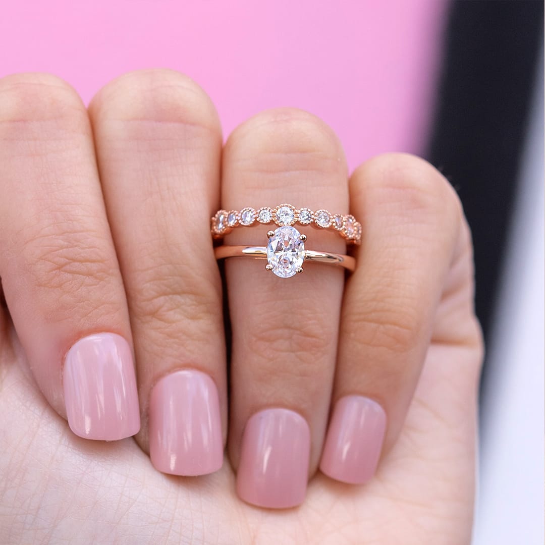 1.33 CT Oval Cut Solitaire Moissanite Engagement Ring