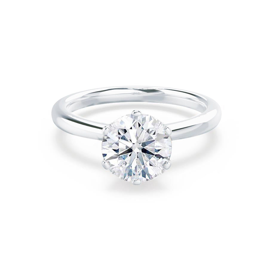 1.50 CT Round Shaped Moissanite Solitaire Engagement Ring