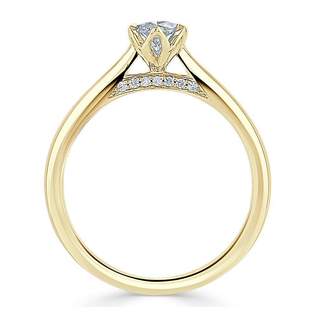 1.0 CT Marquise Cut Solitaire Moissanite Engagement Ring